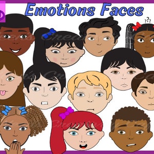 Emoties Gezichten Clipart - Kinderen Gevoelens Gezichten