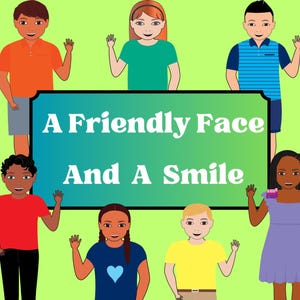 Diverse kinderen clipart, glimlachen en zwaaien clipart, happy multiculturele kinderen, diverse kindergezichten, kleur en zwart-wit illustraties