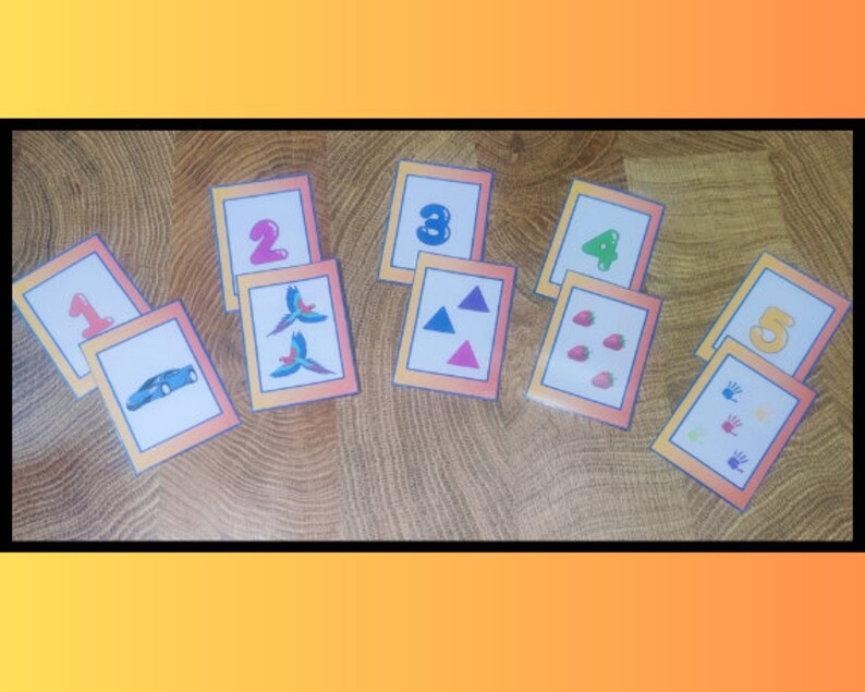 Counting Flashcards, Number and Quantity Matching Cards, Back to School ...