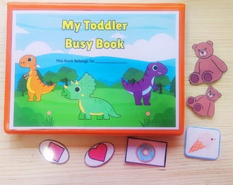 Toddler Busy Book, Preschool Activity Binder, Activity Book, Toddler Quiet Book, Classification Skills Learning Binder, Printable Book