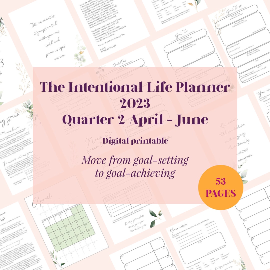 2023 Planner, Quarterly Planner, Printable Diary, Goal Setting Diary