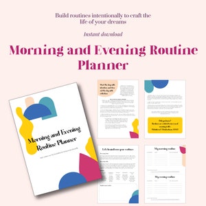 Morning and Evening Routine Planner | Daily Planner | Habit Tracker and Routine Planner | Bright diary