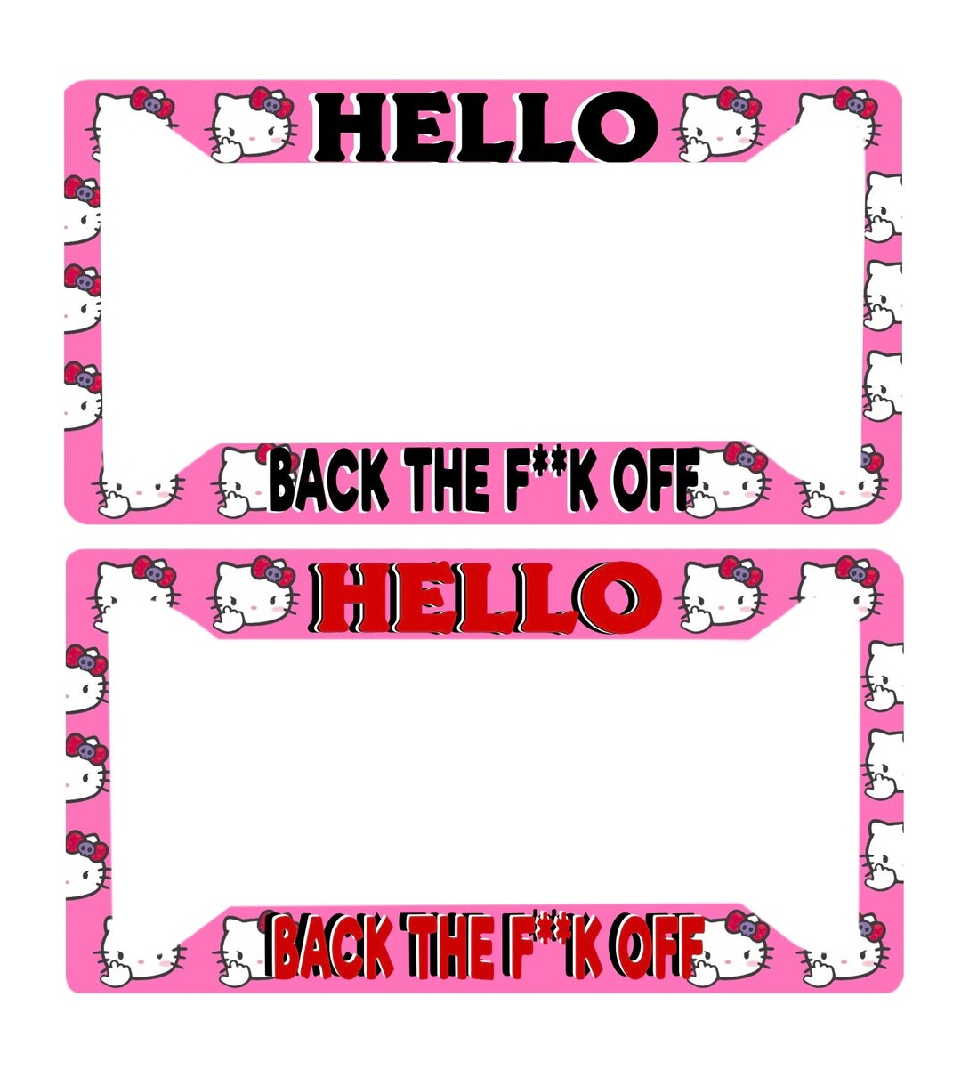 Sassy Hello Kitty License Plate Frame Etsy