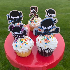Décoration pour cupcakes Ninja kidz|Toppers pour cupcakes| Kidz ninja|Toppers d'anniversaire|Anniversaire d'enfant