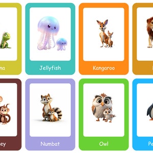 Animal ABC Flash Cards Educational Cards for Kids Printable
