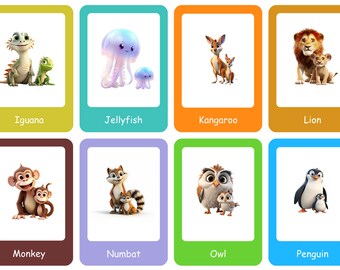 Animal ABC Flash Cards Educational Cards for Kids Printable