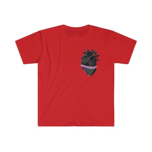 Big Black Heart with Bleeding rainbow Colours T-Shirt