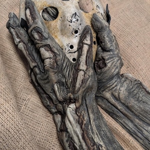 Lake monster 7 hands, latex mask and hockey mask bundle