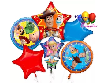 Toy Story Woody Birthday Balloons Bouquet, Toy Story Globos Fiesta Decoraciones Toy Story Woody Party Balloons Forky Balloons Buzz Lightyear