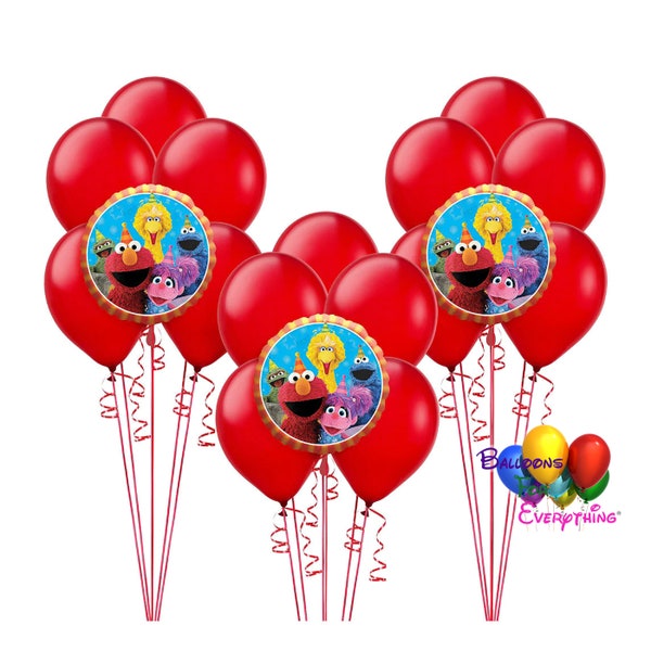 Sesame Street Elmo Birthday Balloons, Plaza Sesamo Globos Fiesta Decoraciones, Elmo Party Balloons