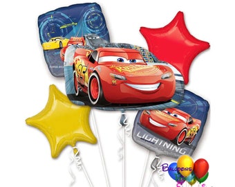 Disney Cars Birthday Balloons Bouquet, Cars Party Balloon Decorations, Disney Cars Lightning McQueen Party Supplies, Globos Rayo McQueen