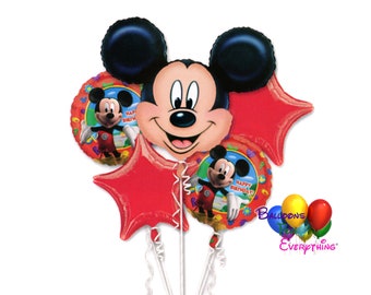 Mickey Mouse Birthday Balloons Deluxe Set, Mickey Globos de Cumpleaños, Mickey Mouse Decorations, Mickey Foil Mylar Balloons