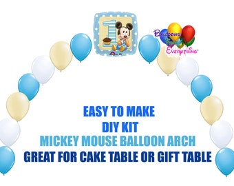 Baby Mickey Mouse 1st Birthday Balloon Arch, Cake Table, Gift Table, DIY KIT Party Supplies, Mickey Globos para Fiestas de Cumpleaños