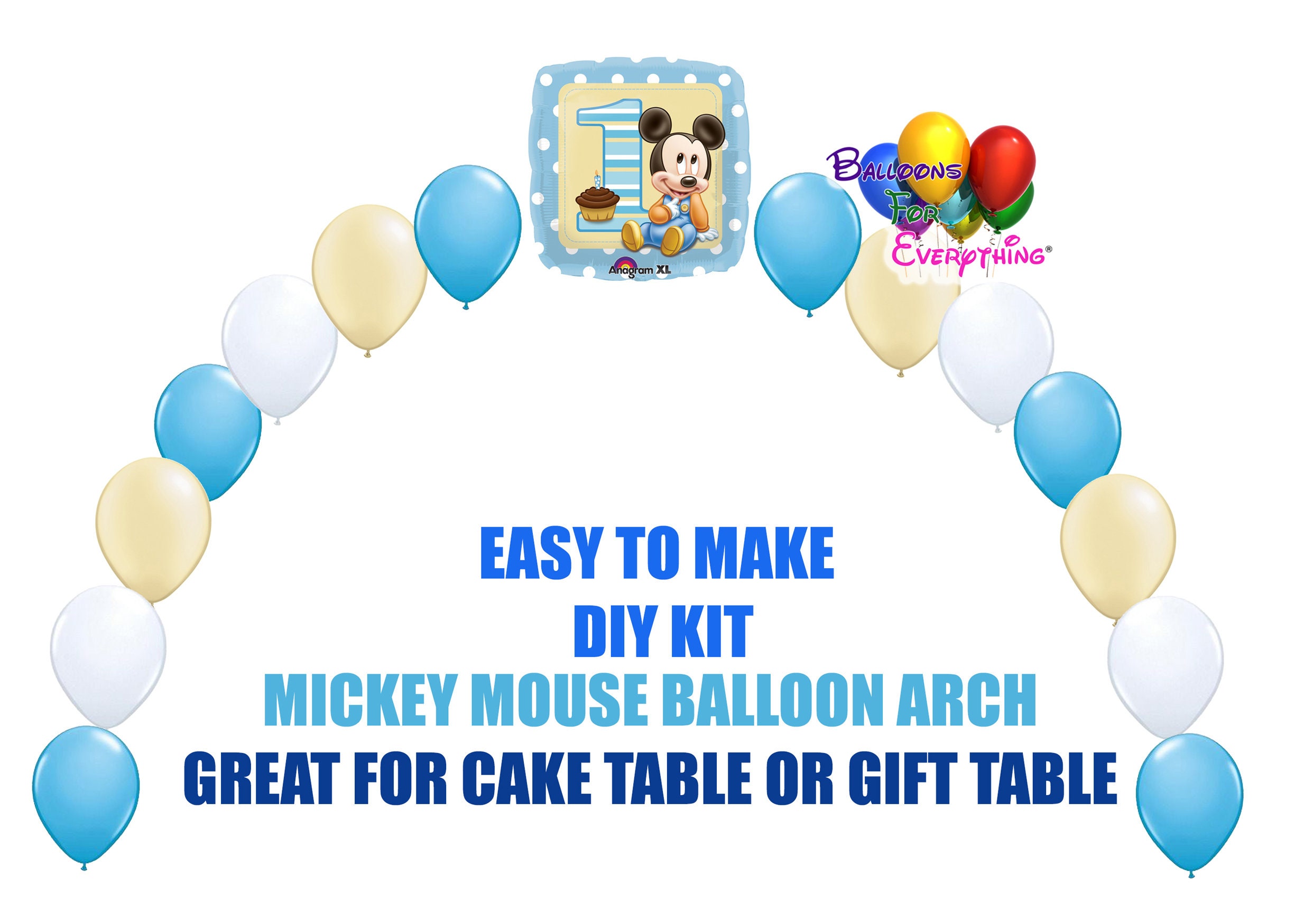 Baby Mickey Mouse 1st Birthday Balloon Arch Cake Table Gift Table DIY KIT Party Supplies Mickey Globos para Fiestas de