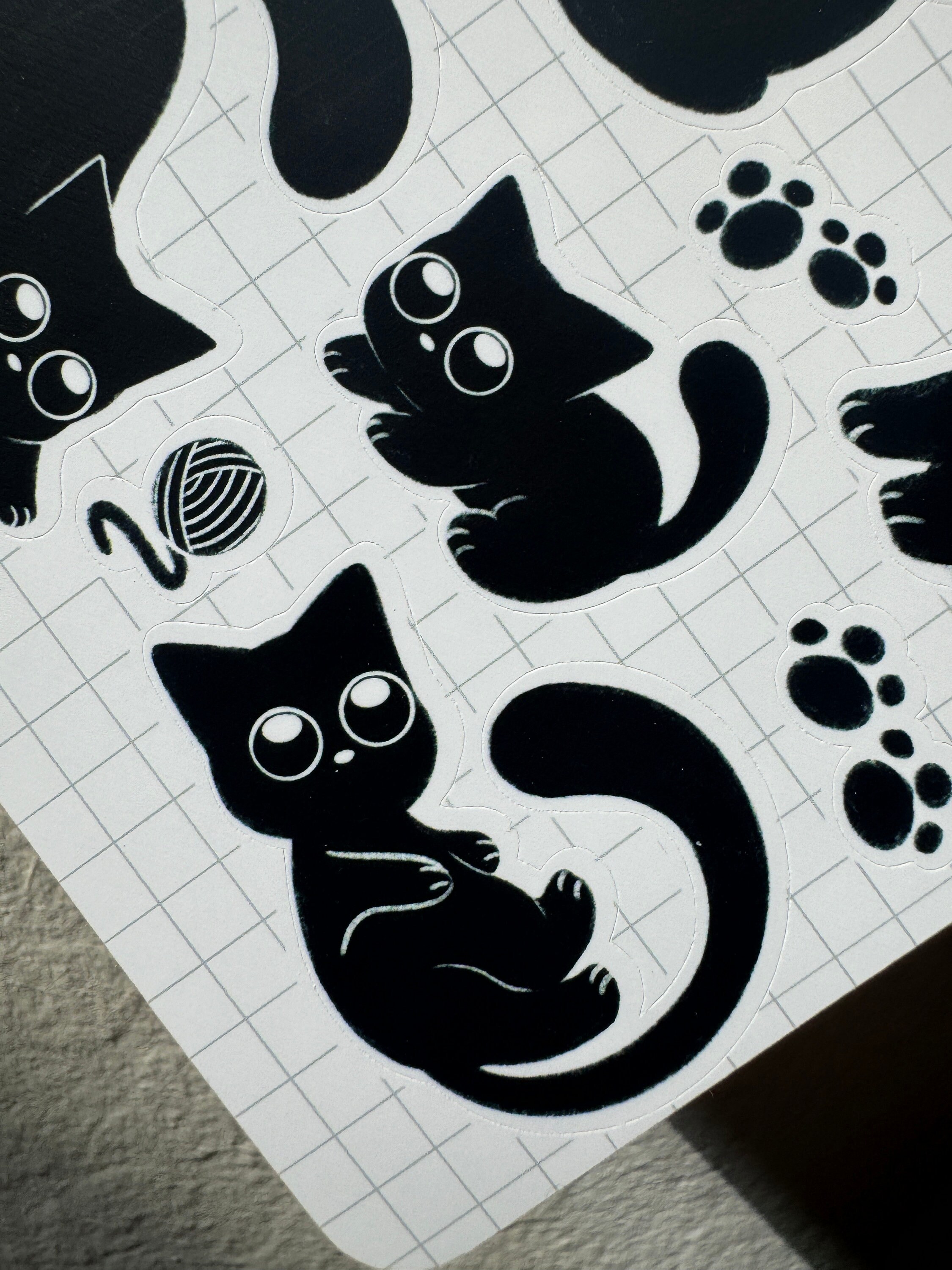 Cute Black Cat Sticker Sheet | Journal Stickers, Scrapbook Sticker ...