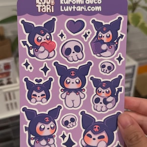 Niedliche Goth Bunny Sticker Bogen - Niedliche & Gruselige Häschen Aufkleber | Kawaii Bujo Dekor, Journals, Planer, Scrapbooking Schreibwaren