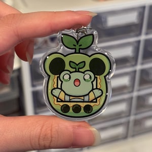 Cute Frog Tamagotchi Keychain | 2” Epoxy Keychain, Kawaii Froggy, Nostalgic Tamagotchi, Y2K Aesthetic Trinket