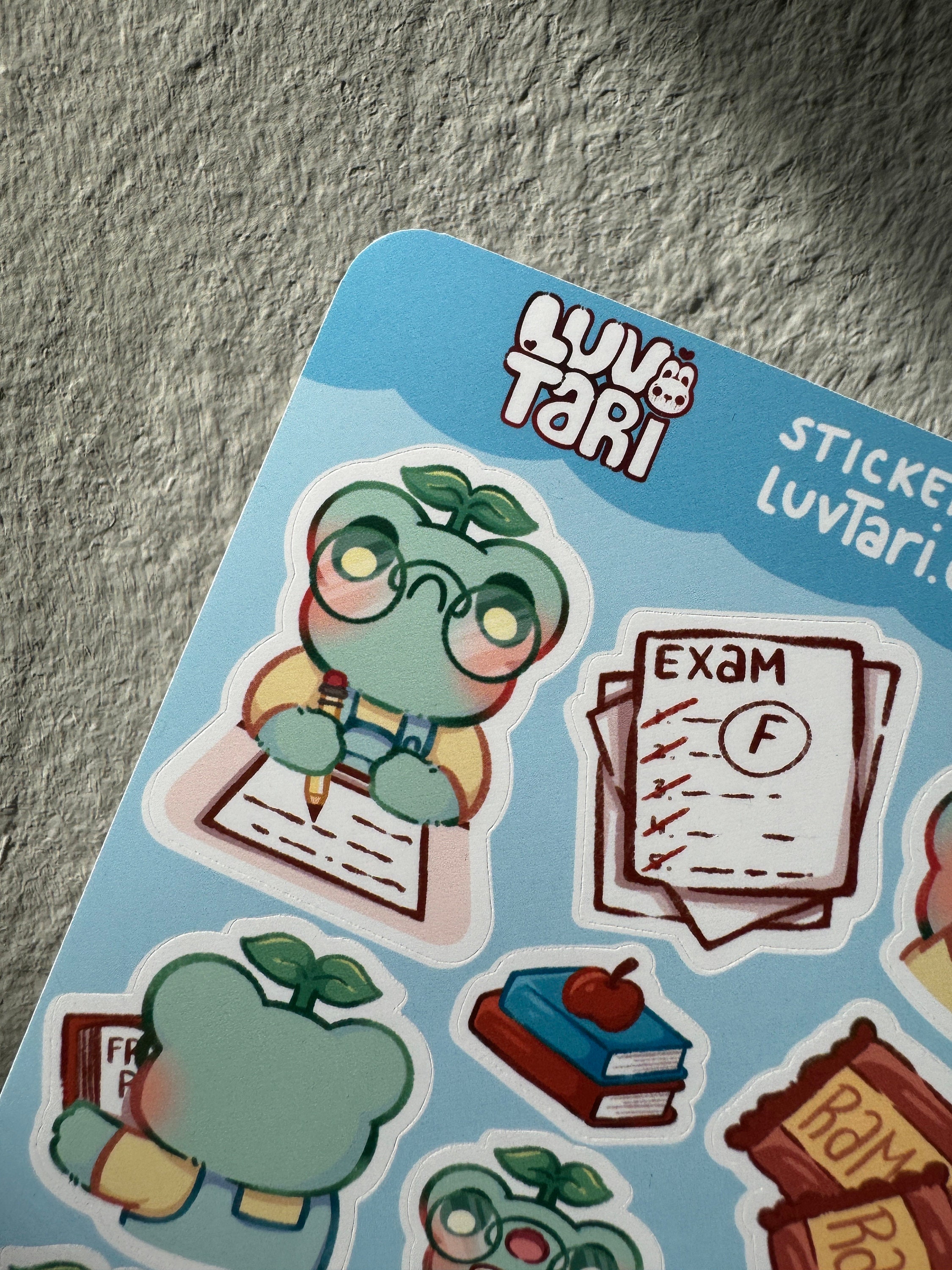Froggy Student Planner Sticker Sheet - Cute Frog Student Stickers ...