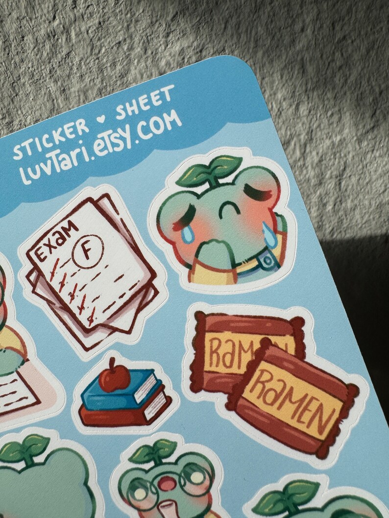 Froggy Student Planner Sticker Sheet - Cute Frog Student Stickers ...