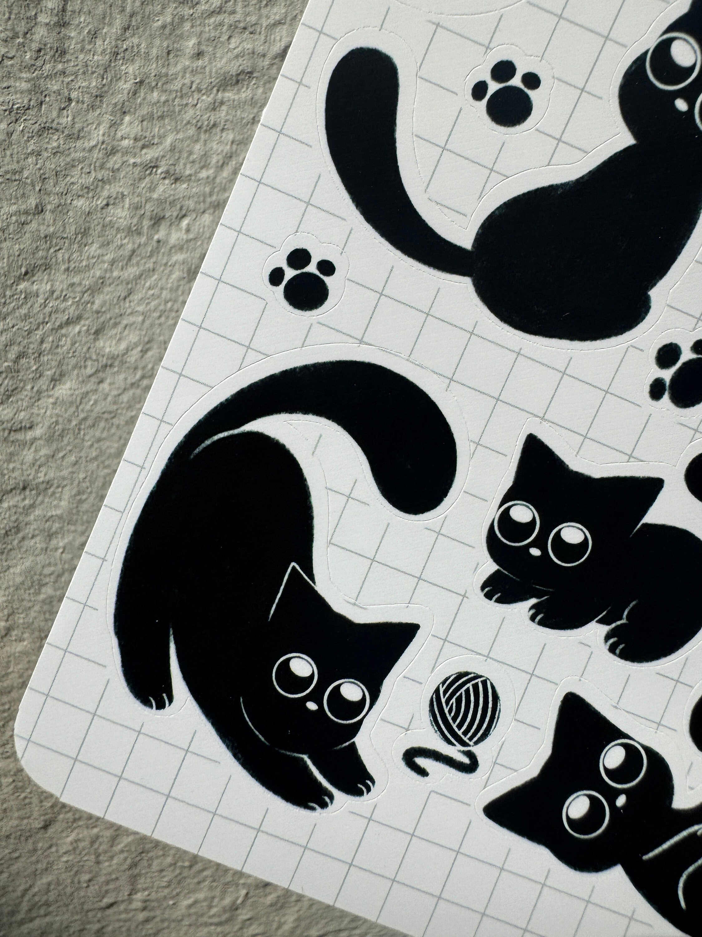 Cute Black Cat Sticker Sheet | Journal Stickers, Scrapbook Sticker ...