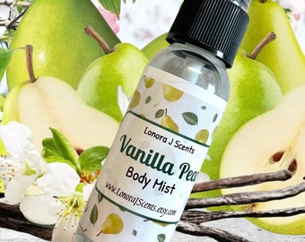 Vanilla Pear Body Mist, Body Spray, Fragrance Mist, Body Splash, Perfume Spray