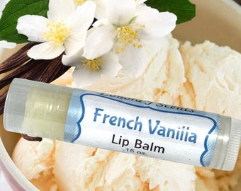 Handmade French Vanilla Lip Balm, Natural Moisturizer