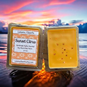 Sunset Citrus Scented Wax Melts, Wax Tarts, Wax Melts for Warmers, Scent Shot, Shotties, Home Fragrance
