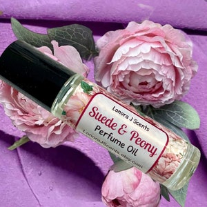 Suede and Peony Roll On Perfume Oil, Perfume Oil Roll On, Perfume Roll On, Roll On Fragrance