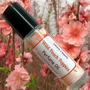 Wild Peach Poppies Roll On Perfume Oil, Perfume Oil Roll On, Perfume Roll On, Roll On Fragrance