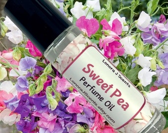 Sweet Pea Perfume Oil Roll On, Vegan Coconut Oil Blend