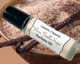 Warm Vanilla Sugar Type Perfume Oil Roll On, Vegan Coconut Oil Blend