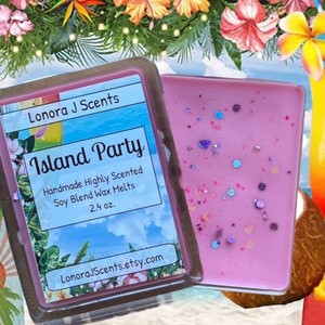 Island Party Highly Scented Wax Melts, Wax Tarts, Strong Wax Melts for Warmers, Home Fragrance