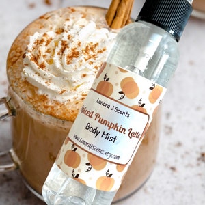 Spiced Pumpkin Latte Body Spray, Body Mist, Fragrance Mist, Body Splash, Perfume Spray