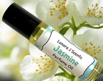 White Jasmine Perfume Oil Roll On, Natural Vegan Fragrance