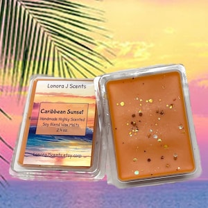 Caribbean Sunset Scented Wax Melts, Wax Tarts, Wax Melts for Warmers, Home Fragrance