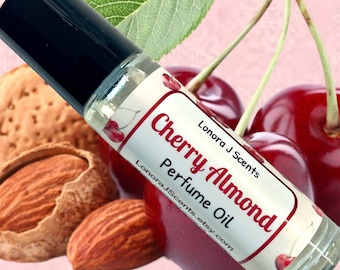 Cherry Almond Perfume Oil Roll On, Vegan Coconut Oil Fragrance