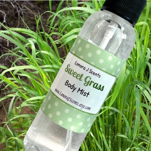Sweet Grass Body Spray, Body Mist, Fragrance Mist, Body Splash, Perfume Spray