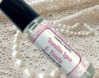 Vanilla Lace & Pearls Type Perfume Oil Roll On, Vegan Coconut Oil Blend