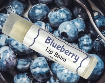 Handmade All Natural Blueberry Lip Balm, Moisturizing Chapstick