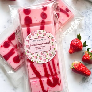 Sweet Strawberries Snap Bar Wax Melts, Strong Wax Melts, Wax Tarts, Home Fragrance