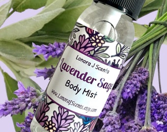 Lavender Sage Body Mist, Body Spray, Fragrance Mist, Body Splash