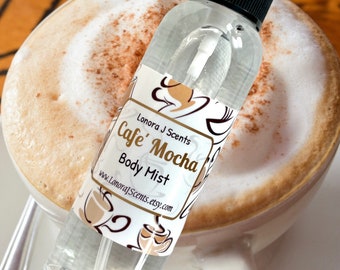 Cafe Mocha Body Spray, Body Mist, Fragrance Mist, Body Splash, Perfume Spray