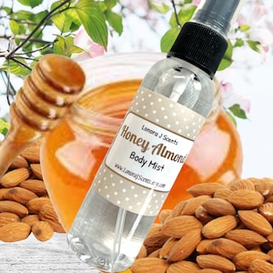 Honey Almond Body Spray, Body Mist, Fragrance Mist, Body Splash, Perfume Spray