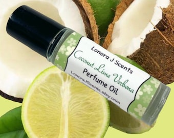 Coconut Lime Verbena Roll On Perfume Oil, Perfume Oil Roll On, Perfume Roll On, Roll On Fragrance