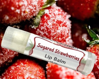 Sugared Strawberries Lip Balm, All Natural Lip Moisturizer