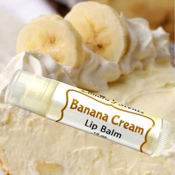 Lip Balm, Banana Cream Flavored Lip Balm, Banana Cream Chapstick, Natural Lip Moisturizer