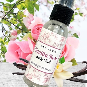 Vanilla Rose Body Spray, Body Mist, Fragrance Mist, Perfume Spray