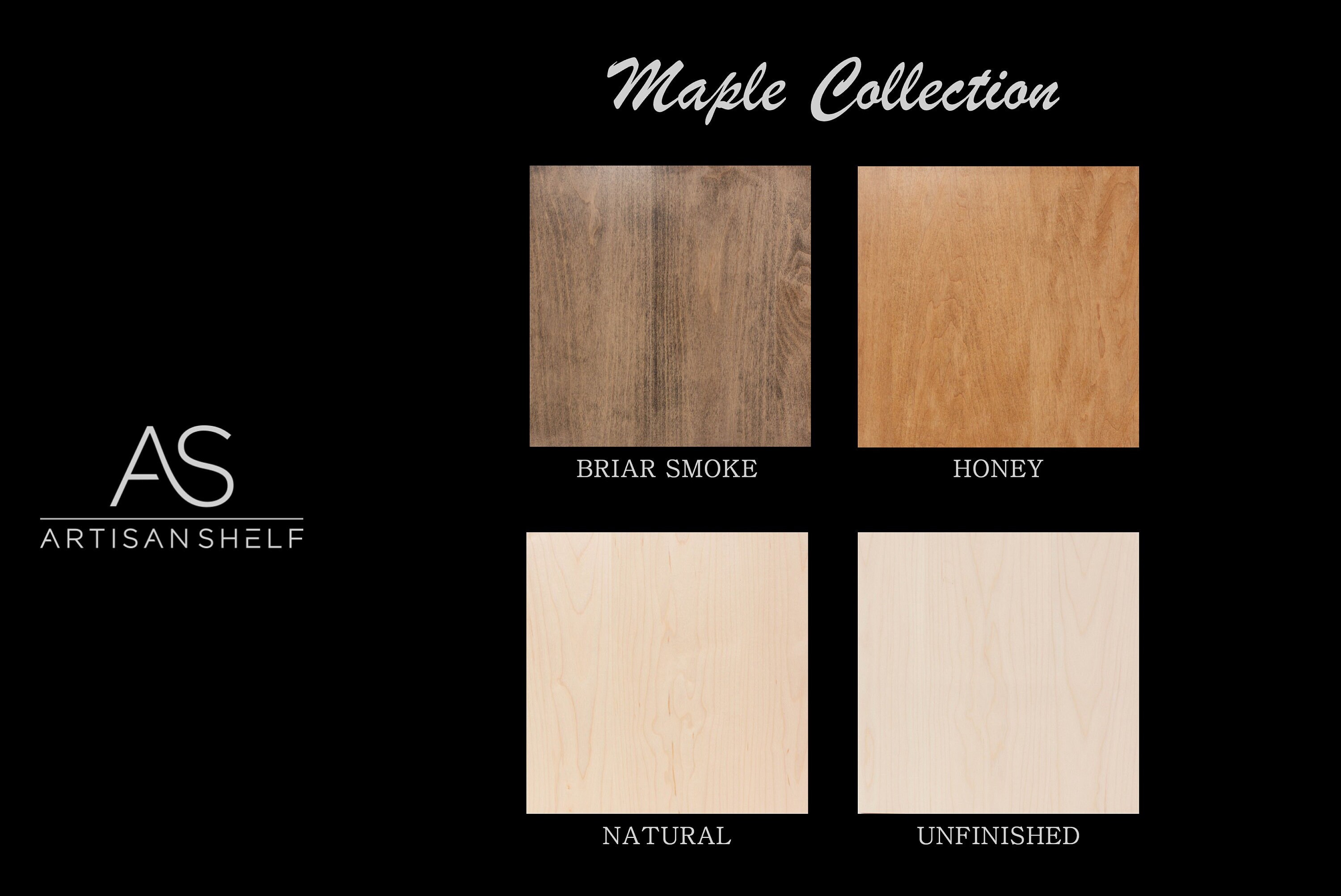 Color Samples W/ Coupon Code for Floating Shelves White Oak, Alder