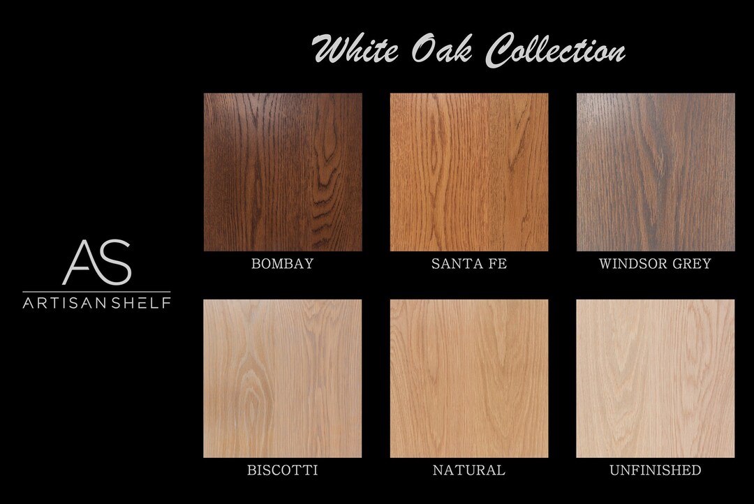 Color Samples W/ Coupon Code for Floating Shelves White Oak, Alder