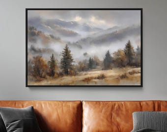 Groot berglandschap: ingelijste wanddecoratie, rustieke woondecoratie